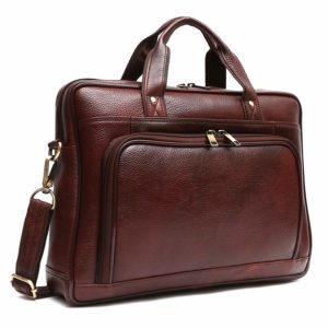 Pure Leather Laptop Bag Brown Messenger Zekekart Sling Crossbody bags for Office and formal use