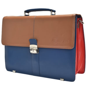 Leather Multicolor Portfolio Bag HC6060081